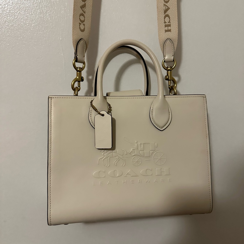 White Leather Coach Bag